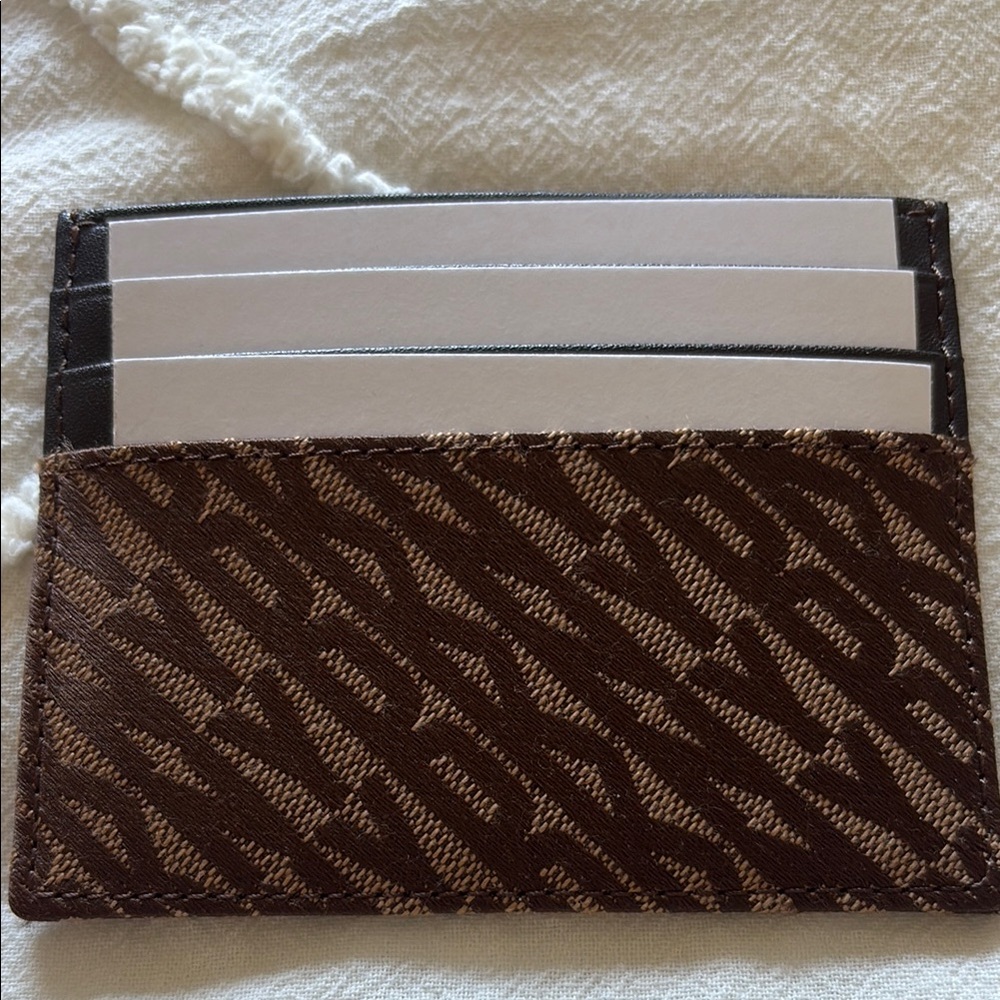 Brown Monogram DKNY Card Holder